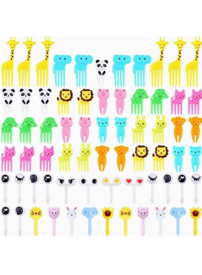 90 Pieces Animal Food Picks for Kids Cartoon Animal Bento Box Fruit Picks Mini Fork Toothpicks for Kids Adults Food Fruit Cake Dessert Pastry Party Bento Decor - Image 2